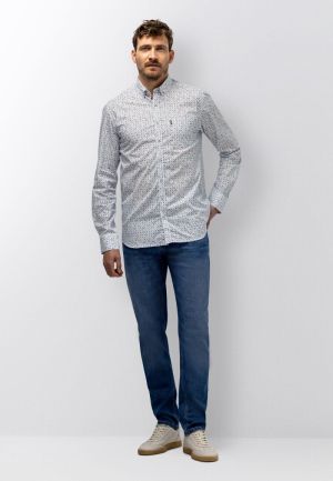 Print poplin BD+borstzak 5316 middenblau