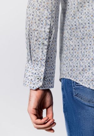 Print poplin BD+borstzak 5316 middenblau