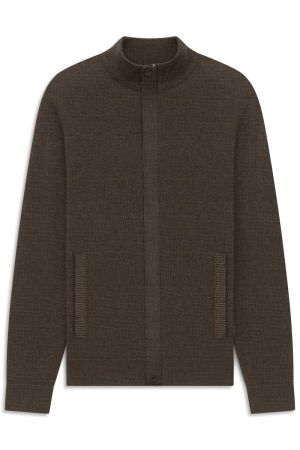 Cardigan met rits 080 braun