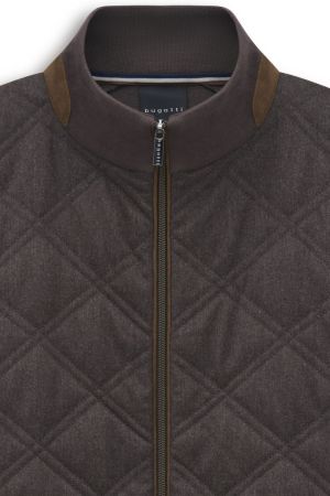 Doorstikte cardigan 080 braun