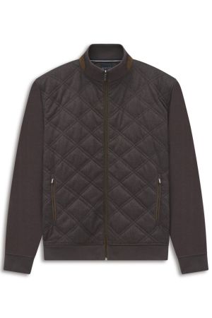 Doorstikte cardigan 080 braun