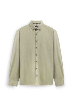 Plain Twill Brushed ButtonDown 3711 mosgroen w