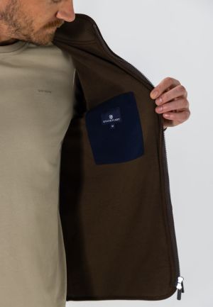 Sweat cardigan gekookte wol 8900 donkerbrui