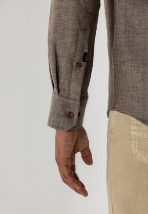 Tweezijdig Button down 8991 donkerbrui
