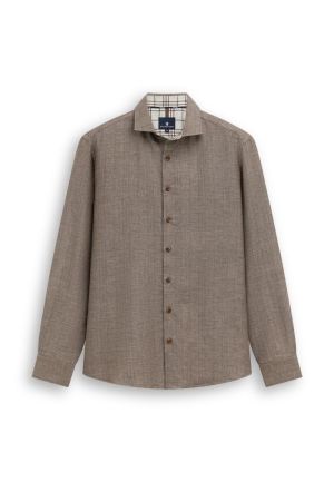 Tweezijdig Button down 8991 donkerbrui